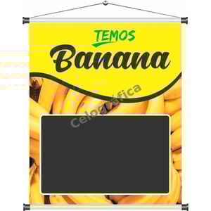 Banner Temos Banana mod125 Lona 440gr  4x0 Fosco Cordão e bastão 