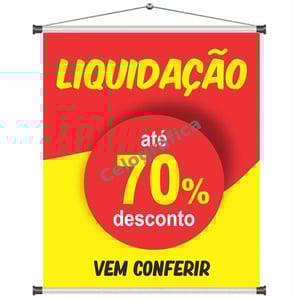 Banner Liquidação mod170 Lona 440gr  4x0 Fosco Cordão e bastão 