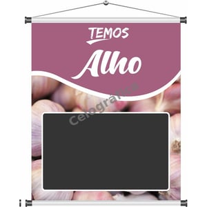 Banner Temos Alho mod128 Lona 440gr  4x0 Fosco Cordão e bastão 