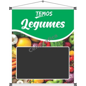 Banner Temos Legumes mod126 Lona 440gr  4x0 Fosco Cordão e bastão 