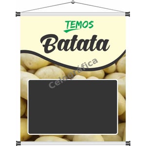 Banner Temos Batata mod129 Lona 440gr  4x0 Fosco Cordão e bastão 
