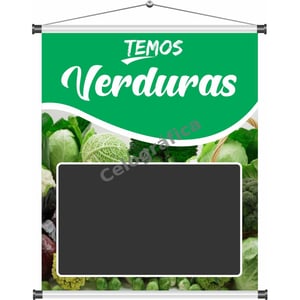 Banner Temos Verduras mod130 Lona 440gr  4x0 Fosco Cordão e bastão 