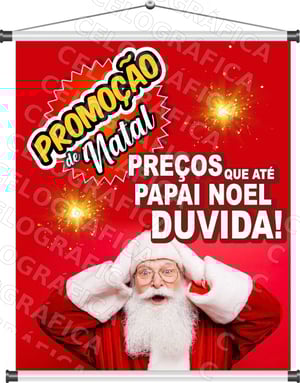 Banner Promoção de Natal mod368 Lona 440gr  4x0 Fosco Cordão e bastão 
