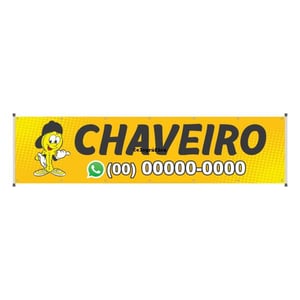 Faixa Chaveiro mod138 Lona 440gr  4x0 Fosco bastão e ilhos 
