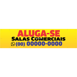 Faixa Aluga-se Salas Comerciais mod53 Lona 440gr  4x0 Fosco bastão e ilhos 
