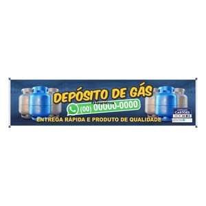 Faixa Depósito de Gás mod124 Lona 440gr  4x0 Fosco bastão e ilhos 