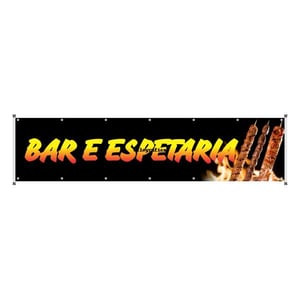Faixa Bar e Espetaria mod140 Lona 440gr  4x0 Fosco bastão e ilhos 