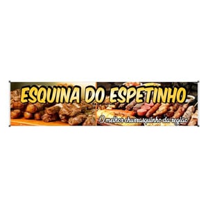 Faixa Esquina do Espetinho mod120 Lona 440gr  4x0 Fosco bastão e ilhos 