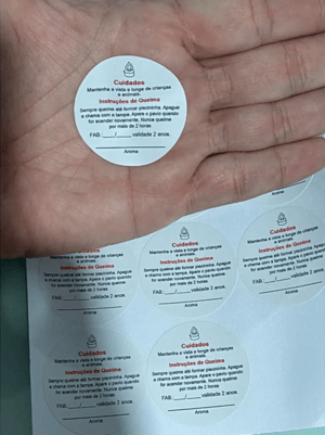 ADESIVO PARA VELA COM ESPAÇO PARA O AROMA - 4 cm