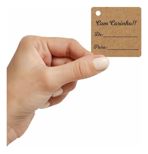 Tag Em Kraft Com Carinho - De Para - Tsp007 Kraft 200g 4x4cm    