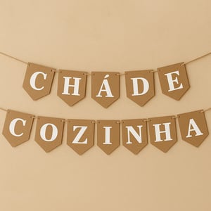 Faixa Bandeirinha Bandeirolas - 3D - Chá de Cozinha      