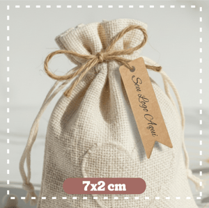 Tag Bandeirinha Arte Personalizada Kraft 200g 7x2 cm  Impressão em Preto Corte reto 