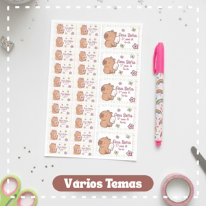 Kit Etiquetas Escolar Personalizada Vinil Branco    Recorte Eletronico 100 Etiquetas de tamanhos variados
