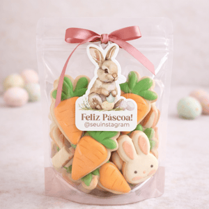 Tag Personalizada Pascoa Couché 250g 6x5cm   Corte Especial 