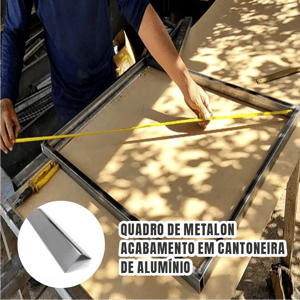QUADRO DE METALON ACABAMENTO EM CANTONEIRA DE ALUMÍNIO