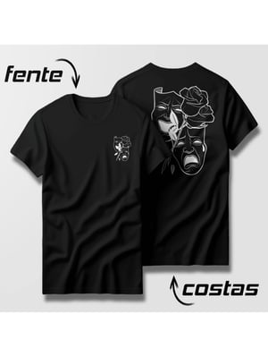Camiseta Personalizada preta Tecido Poliéster Estampa padrão Colorida  Silk-Screen  