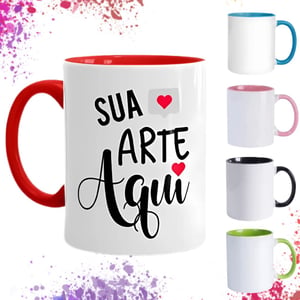 Caneca Personalizada Porcelana 96x150mm Branca Sublimação  