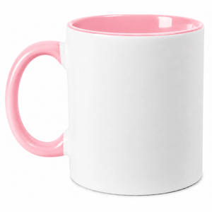 Caneca de Porcelana Interior e Alça Colorida