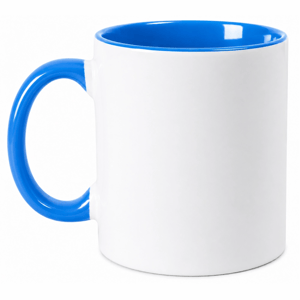 Caneca de Porcelana Interior e Alça Colorida
