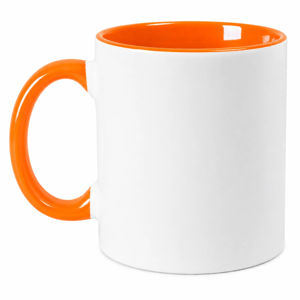 Caneca de Porcelana Interior e Alça Colorida