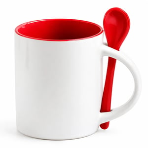 Caneca com colher Base Reta Personalizada