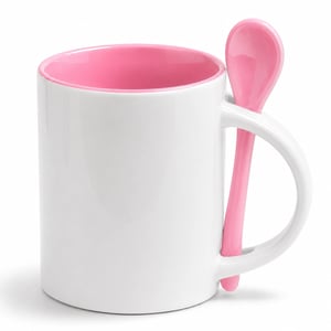 Caneca com colher Base Reta Personalizada