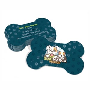 Cartão de visita corte especial Couchê 300g 9x5cm 4x4 Laminação Fosca e Verniz Localizado F/V Corte Reto 