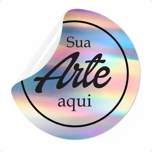 Adesivo Holografico com Recorte Especial Vinil Holografico  4x0  Com Recorte Especial 