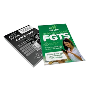 Folhetos 10x15cm Couchê 150g 10x15cm 4x0 ou 4x4 Verniz Total Brilho Frente Corte Reto 