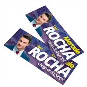 Adesivo 08 Eleição vinil 08 15x30cm 4x0 Brilho Corte Reto 