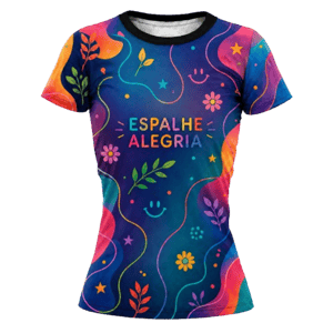 Camiseta UV50+ Feminina Estampa Total Malha Active Proteção solar Uv50+ Personalizada Adulta 4X0 Cor Ultra Hd 92,5% Poliéster | 7,5% Elastano Impressão Total 