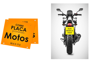 Cobre Placas Moto Ps 1mm 20,5x17,5 4x0 Eco-Solvente Corte Reto 