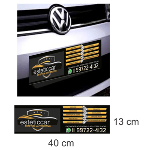 Cobre Placas Carro Ps 1mm 40x13 4x0 Eco-Solvente Corte Reto 