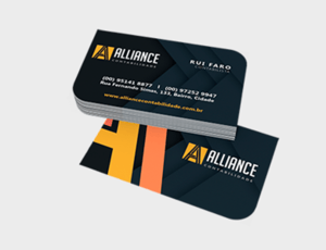 Cartão de visita 2 cantos arredondados Couchê 250g 9x5cm 4x4 Verniz Total Brilho 2 Cantos Arredondados 