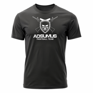 Camiseta ADSUMUS - SC Algodão Fio 30 180gr.  Cor Preta  Estampa aplicada em DTF 