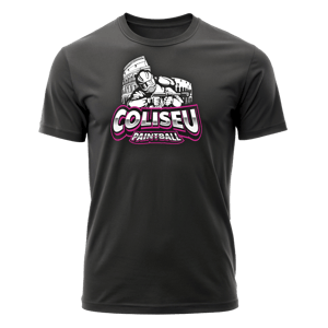 Camiseta COLISEU - RJ Algodão Fio 30 180gr.  Cor Preta  Estampa aplicada em DTF 