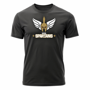 Camiseta SPARTANS - MT Algodão Fio 30 180gr.  Cor Preta  Estampa aplicada em DTF 