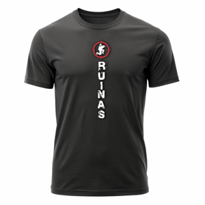 Camiseta RUINAS - RS Algodão Fio 30 180gr.  Cor Preta  Estampa aplicada em DTF 