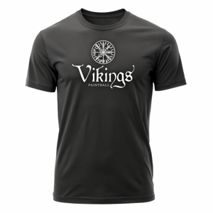 Camiseta VIKINGS - GO Algodão Fio 30 180gr.  Cor Preta  Estampa aplicada em DTF 