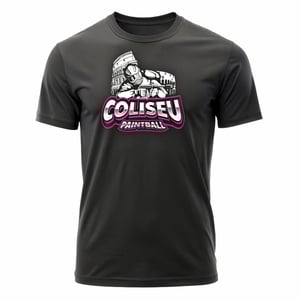 Camiseta COLISEU - RJ Algodão Fio 30 180gr.  Cor Preta  Estampa aplicada em DTF 
