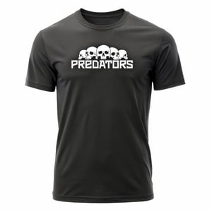 Camiseta PREDATORS - GO Algodão Fio 30 180gr.  Cor Preta  Estampa aplicada em DTF 