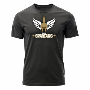 Camiseta SPARTANS - MT Algodão Fio 30 180gr.  Cor Preta  Estampa aplicada em DTF 