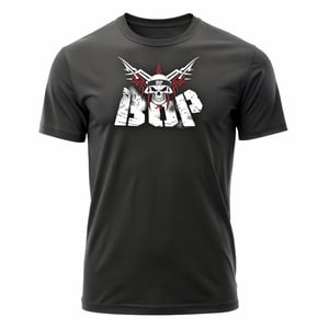 Camiseta BOP - PA Algodão Fio 30 180gr.  Cor Preta  Estampa aplicada em DTF 