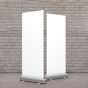 Porta‑Banner Rollup 0,60 × 1,60 m – Suporte Corpo em Alumínio natural 0,60 x 1,60 m    Em até 3X sem juros no cartão , via link de pagamento