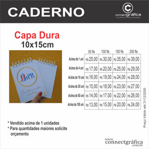 Caderno  10X15 (50 folhas)