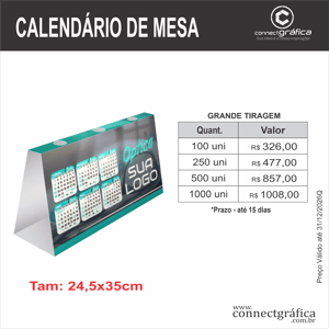 Calendário de Mesa Porta Caneta