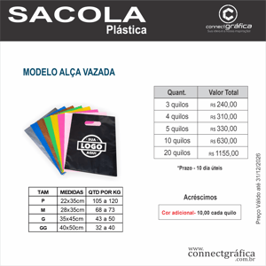 Sacola alça vazada