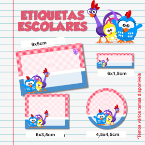 Etiquetas Escolares - Cartela 25 uni