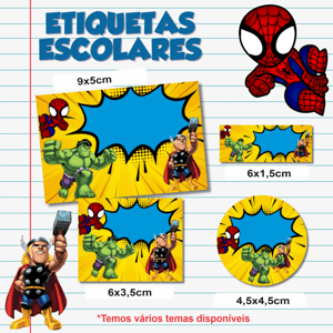 Etiquetas Escolares - Cartela 25 uni