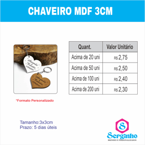 Chaveiro MDF